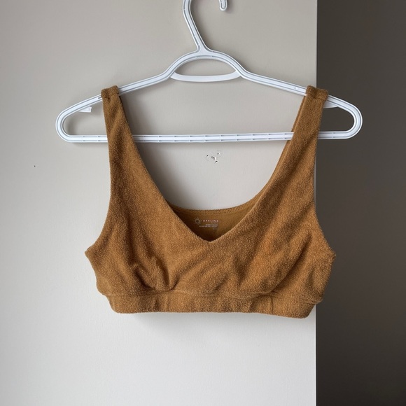 Aerie Offline Recharge Terry Sports Bra Size Small Brown - Picture 1 of 3